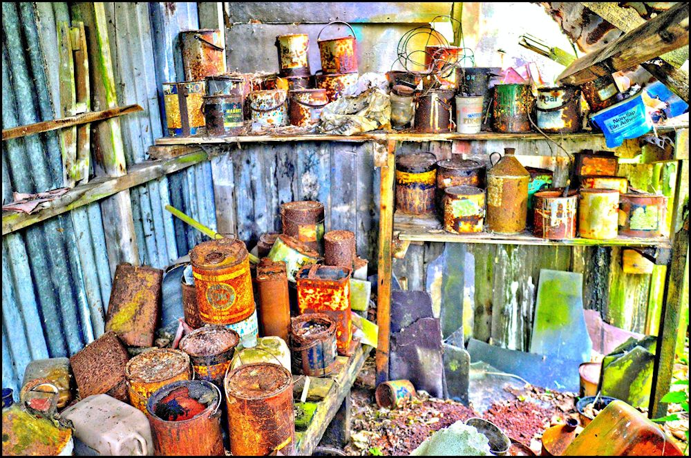 Dilapidated Derelict Farm Barn Workshop HDR Image Dilapidated Farm Barn Workshop HDR Image